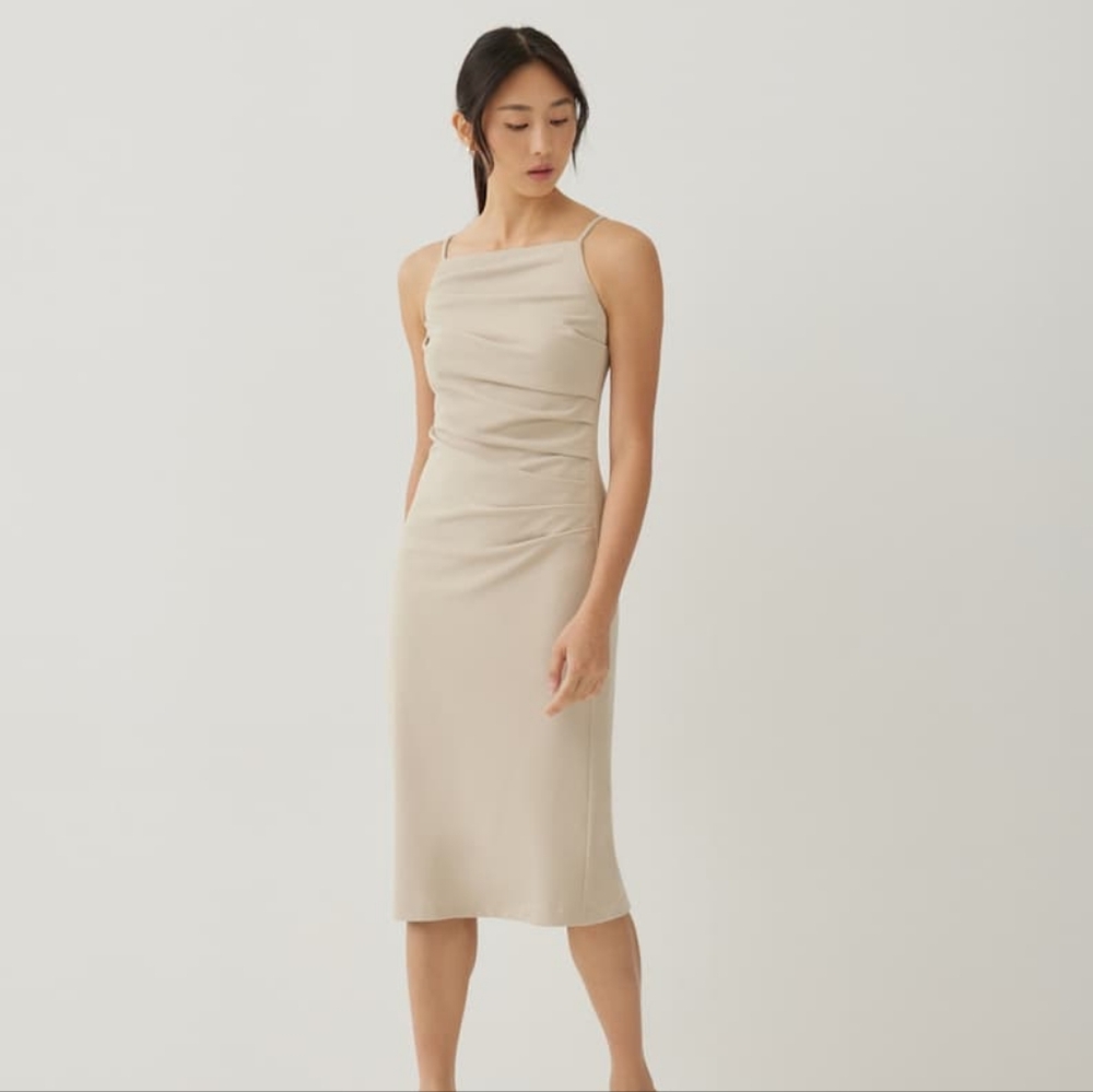 Love, Bonito Womens Jaena Drape Bodycon Midi Dress - Nude, S